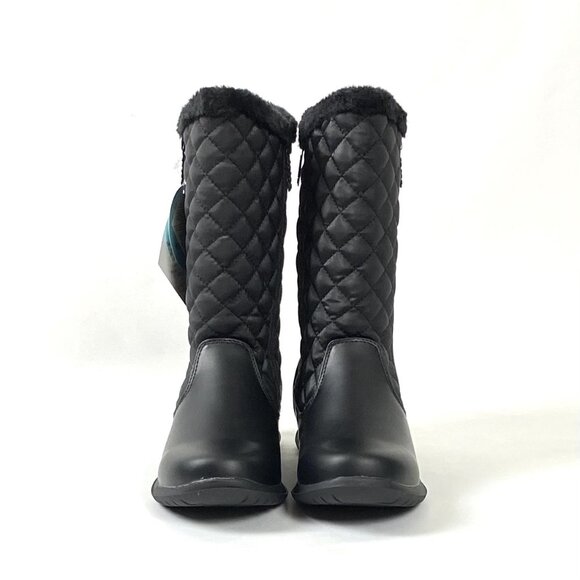 New Totes Jade Black Quilted Mid-Calf Winter Boot 8 - Picture 4 of 9